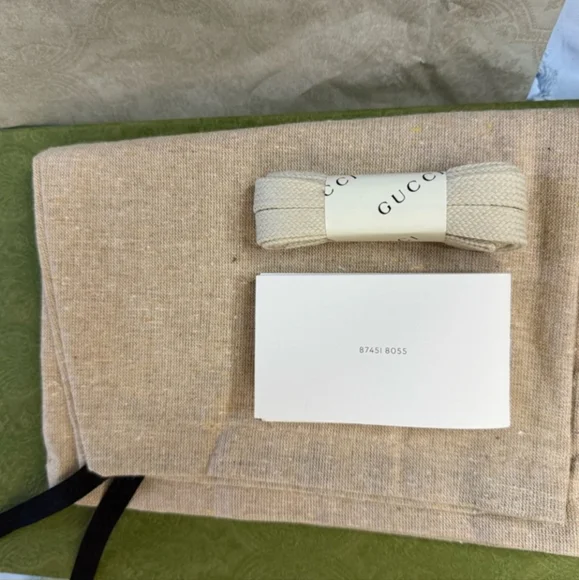 Gucci Crystal Embellished Cream and Blue Sneakers - Picture 7 of 11